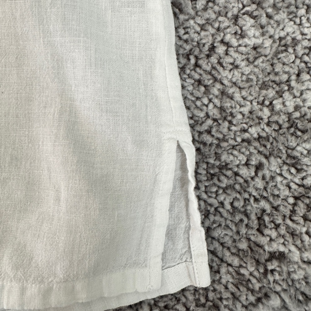 Liz Claiborne White Linen Blend Women’s Short Sleeve Shirt Size L - Picture 5 of 10